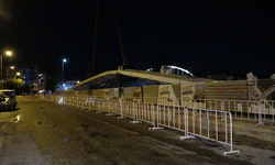 Köprü inşasında köprü tablası kırıldı