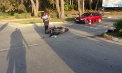 Antalya'da ticari taksi ile motosiklet kazası