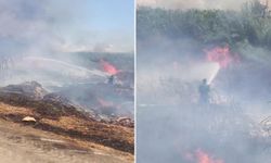 Alevlerin arasında kalan itfaiye eri görevini bırakmadı