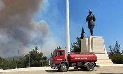 Çanakkale'deki orman yangını rüzgarın etkisiyle büyüyor