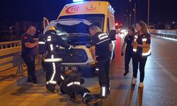 Seyir halindeki ambulansta yangın