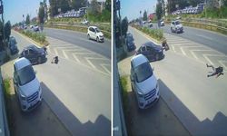 Motosikletin sürücüsü metrelerce savruldu