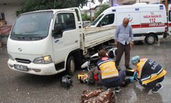 Motosiklet sürücüsü yaralandı