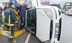 Çarpıştığı otomobilin devrilmesine sebep oldu sürücü alkollü çıktı