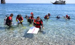 Kemer'de deniz dibi temizliği