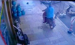 Motosikletiyle tüp çaldı