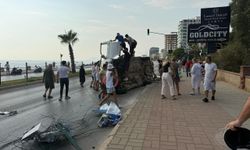 Bisiklete çarpmamak için manevra yaptı, devrildi