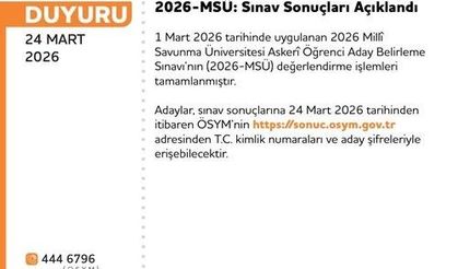 MSÜ Sonuçları Açıklandı