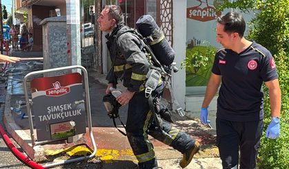 Yangına müdahale eden itfaiye eri dumandan etkilendi