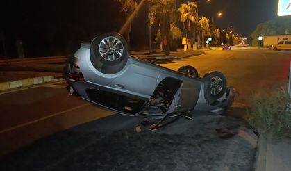 Otomobil takla attı, sürücü alkollü çıktı