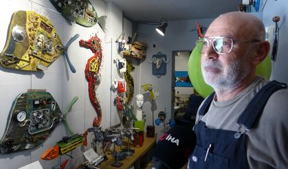 Çöpe gidecek elektronik malzemeler onun ellerinde sanat eserine dönüşüyor