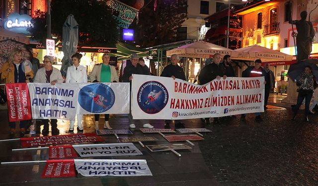 Antalya'da yüksek kiralar protesto edildi