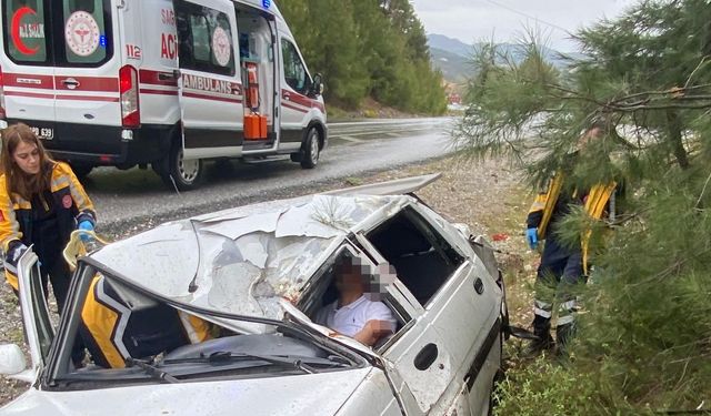 Otomobil takla attı; 1 yaralı