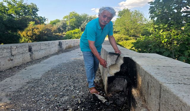 Tarihi köprü mangalcıların kurbanı oldu