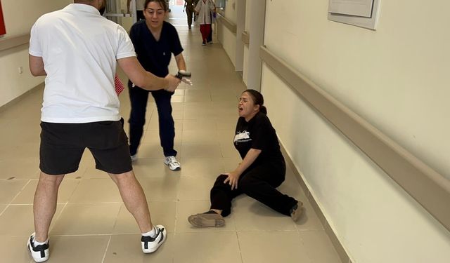 Gazipaşa Devlet Hastanesi’nde Gerçeği Aratmayan Tatbikat