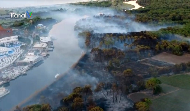 Aksu'daki Yangın Bölgesi Havadan Görüntülendi