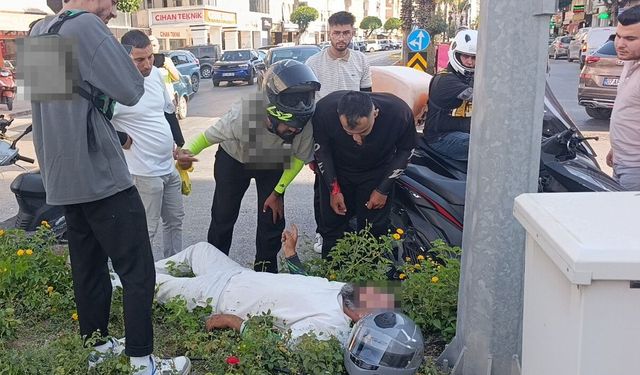 Aynı kavşakta bir saatte iki motosiklet kazası