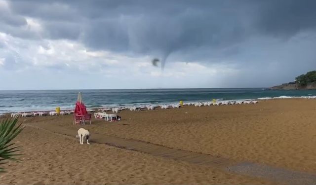 Alanya açıklarında hortum görüntülendi