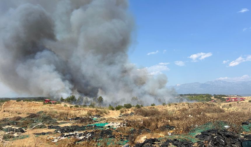 Aksu'da orman yangınına havadan ve karadan müdahale
