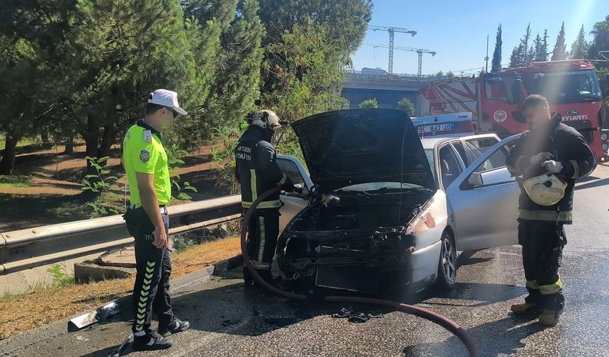 Taburcu olduktan dakikalar sonra aracı küle döndü