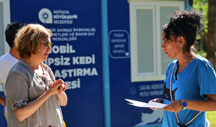Mobil sahipsiz kedi kısırlaştırma ünitesi Karaalioğlu Parkı'nda