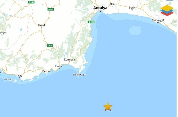 Antalya'da 3.5 Büyüklüğünde Deprem